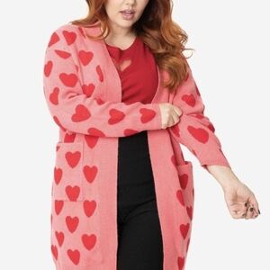 Magnolia Pink Heart Cardigan Sweater